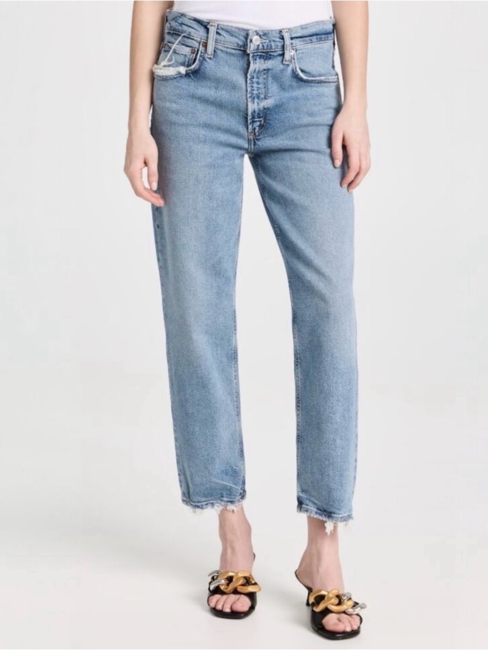 AGOLDE KYE Mid Rise Cropped Straight-Leg Jeans Size 31
